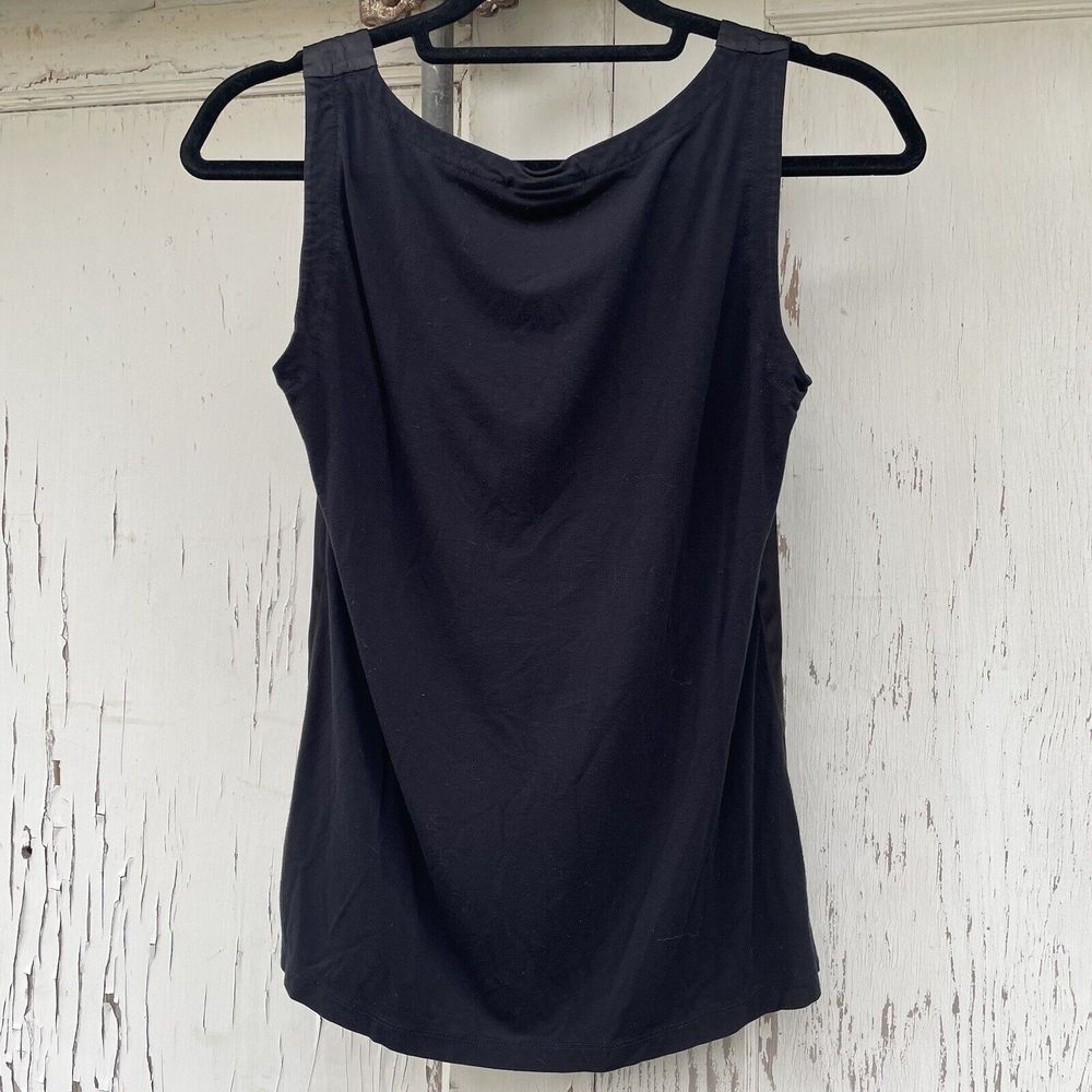 DKNY Sleeveless Tank Top Women's Size XS Silky Black Bodycon Y2K Business - Picture 4 of 14